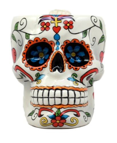 Ebros Gift Ebros Day Of The Dead Crucifix Sugar Skull Mug Drink Coffee Cup Ceramic 4.5"H