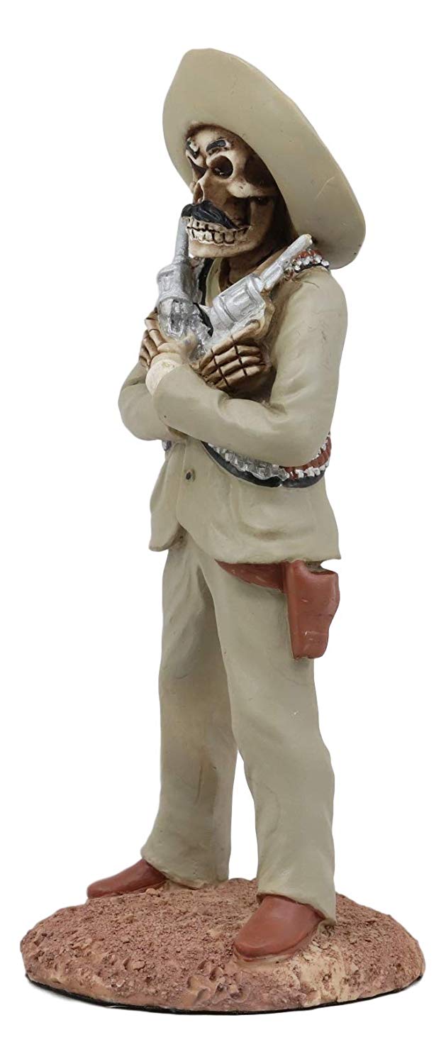 Ebros Gift Ebros Day Of The Dead General Pancho Villa With Dual Revolvers Skeleton Statue Governor Of Chihuahua Mexican Revolutionary Hero Of División Del Norte Sculpture Home Decor Halloween DOD Figurine
