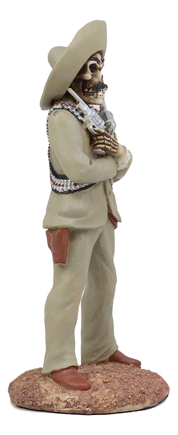 Ebros Gift Ebros Day Of The Dead General Pancho Villa With Dual Revolvers Skeleton Statue Governor Of Chihuahua Mexican Revolutionary Hero Of División Del Norte Sculpture Home Decor Halloween DOD Figurine