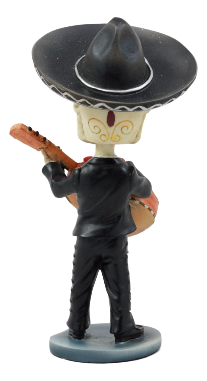 Ebros Gift Ebros Day Of The Dead Mariachi Guitarron Player Skeleton Bobblehead Figurine Skull