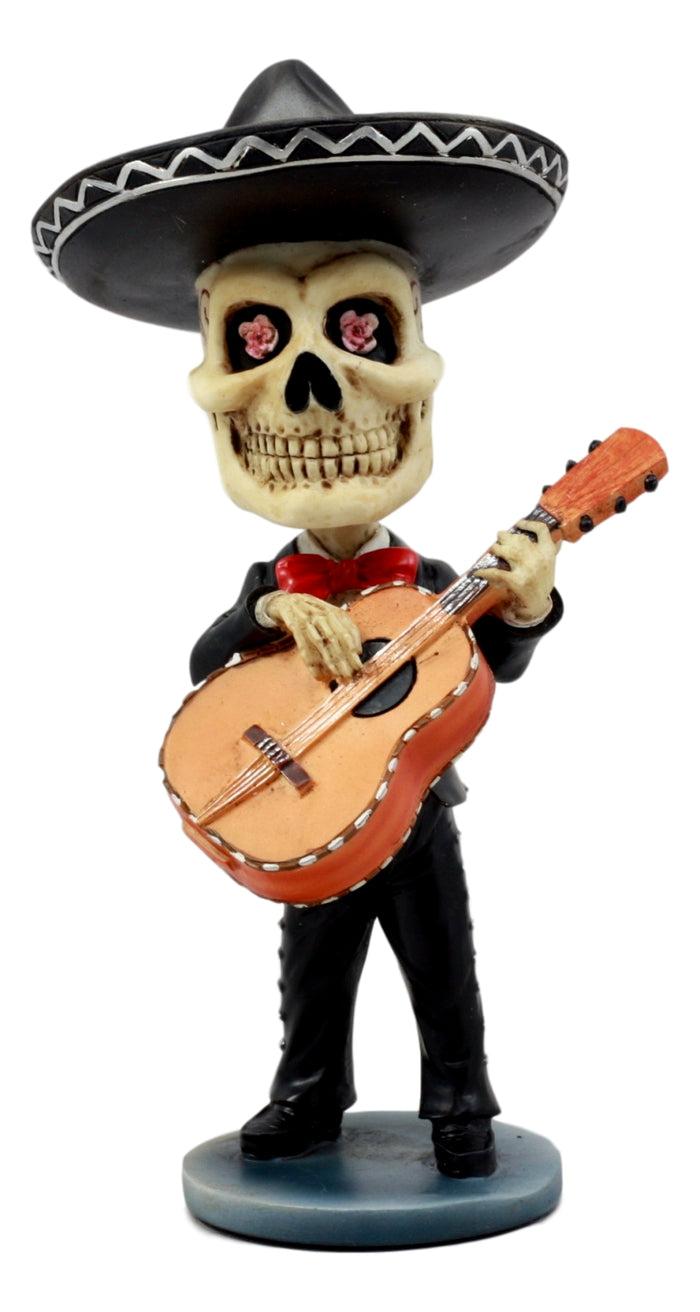 ebros gift Ebros Day of The Dead Mariachi Guitarron Player Skeleton Bobblehead Figurine Skull