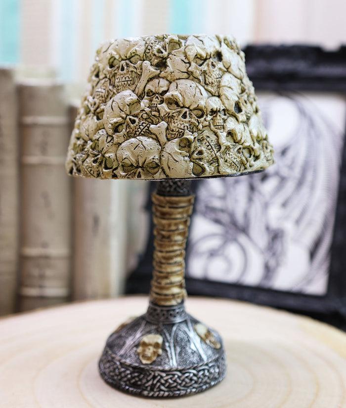 ebros gift Ebros Day Of The Dead Ossuary Skull Heaps Mini LED Color Changing Table Lamp Figurine
