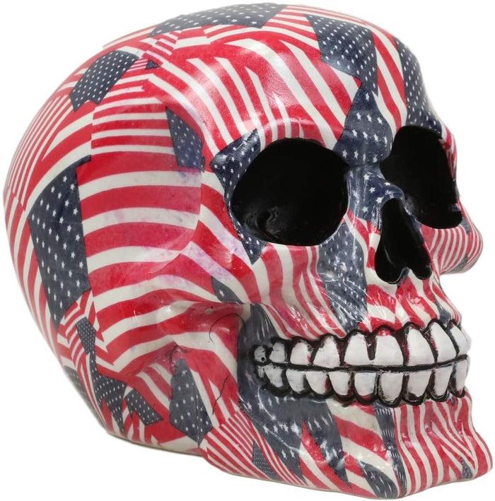 Ebros Gift Ebros Day Of The Dead Patriotic Liberty USA Flags Tattoo Sugar Skull Statue