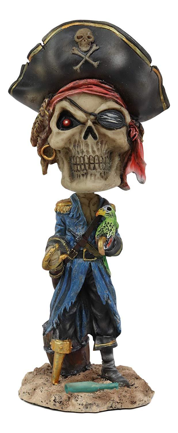 ebros gift Ebros Day of The Dead Pirate Davy Jones With Parrot Skeleton Bobblehead Figurine