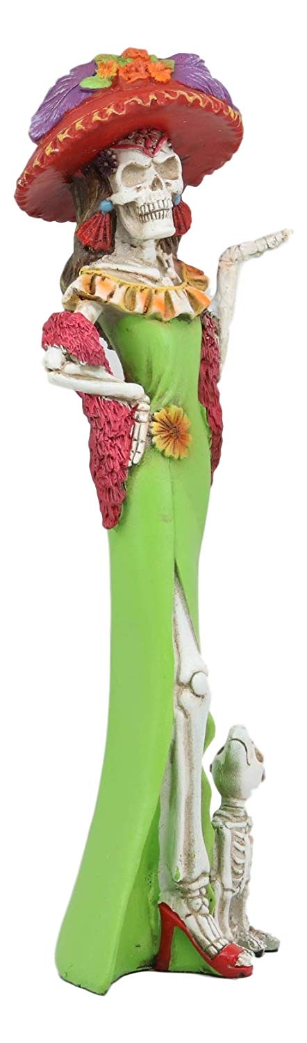 Ebros Gift Ebros Day Of The Dead Skeleton Lady Fiona With Green Gown Figurine 12.5" Tall