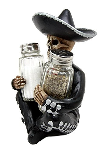 Ebros Gift Ebros Day Of The Dead Skeleton Mariachi Wedding Singer Salt Pepper Shakers