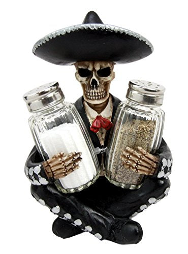 Ebros Gift Ebros Day Of The Dead Skeleton Mariachi Wedding Singer Salt Pepper Shakers