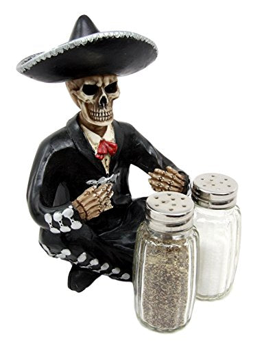 Ebros Gift Ebros Day Of The Dead Skeleton Mariachi Wedding Singer Salt Pepper Shakers