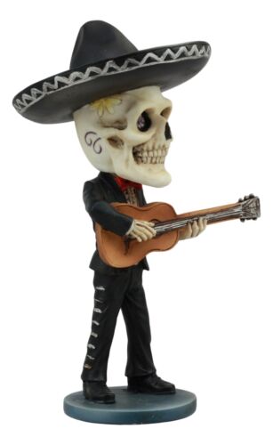 Ebros Gift Ebros Day Of The Dead Skeleton Wedding Mariachi Guitar Player Bobblehead Statue 6"Tall Traditional Dias De Muertos Sugar Skull Bobblehead Figurine
