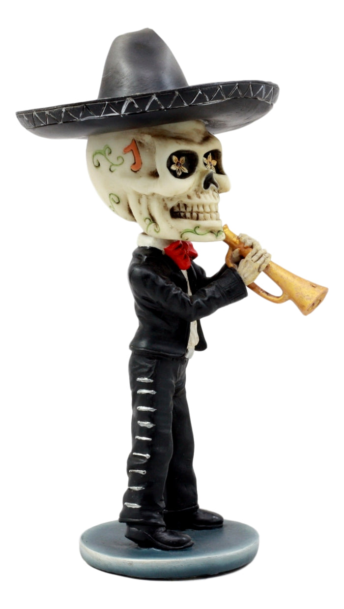 Ebros Gift Ebros Day Of The Dead Skeleton Wedding Mariachi Trumpet Player Bobblehead Figurine Traditional Folklore Mexican Musician Sculpture