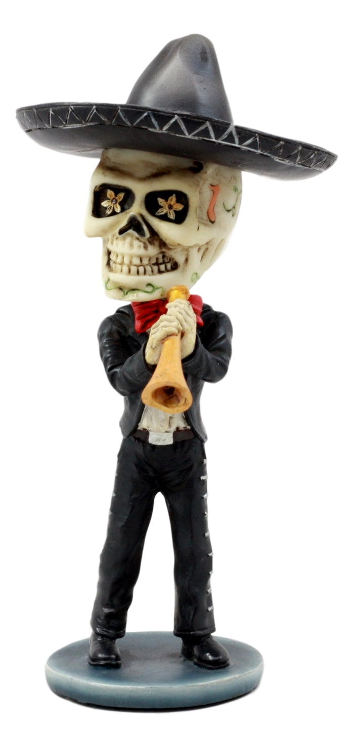 ebros gift Ebros Day Of The Dead Skeleton Wedding Mariachi Trumpet Player Bobblehead Figurine Traditional Folklore Mexican Musician Sculpture