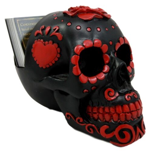 Ebros Gift Ebros Day Of The Dead Sugar Skull Business Card Holder Figurine Desktop Office