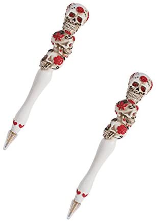 Ebros Gift Ebros Day Of The Dead Sugar Skull Pen Set Of 3 Writing Pens (Hearts And Roses)