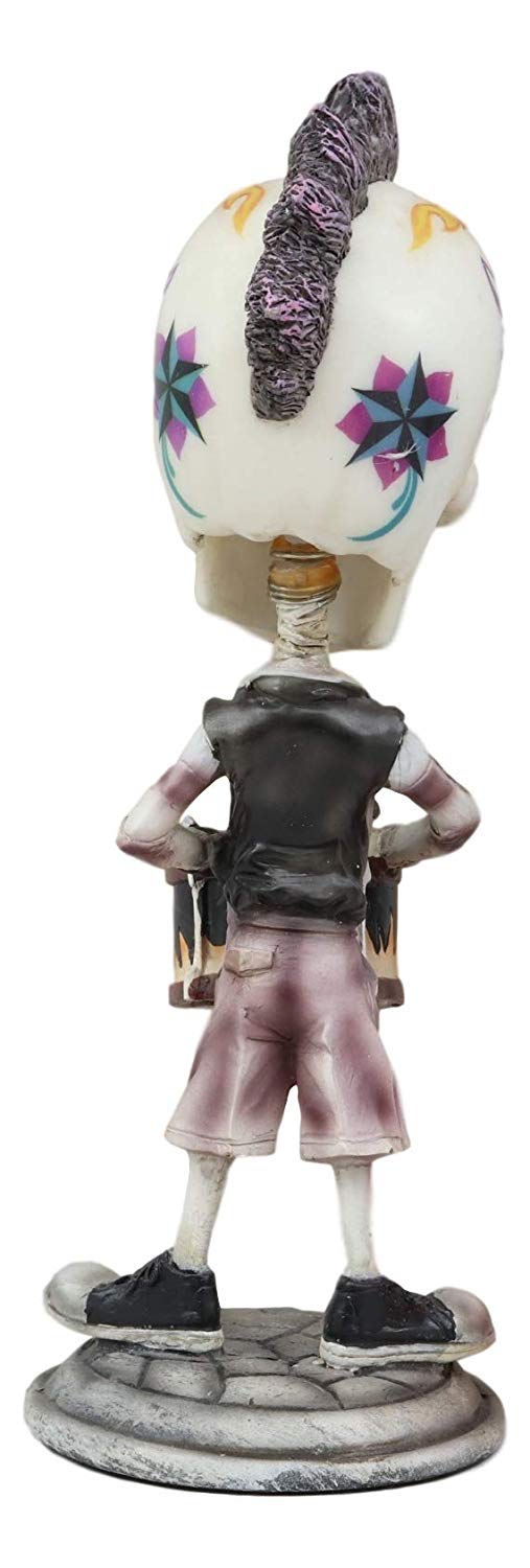 Ebros Gift Ebros Day Of The Dead Tattoo Skeleton Snare Drum Player Drummer Bobble Head Decor