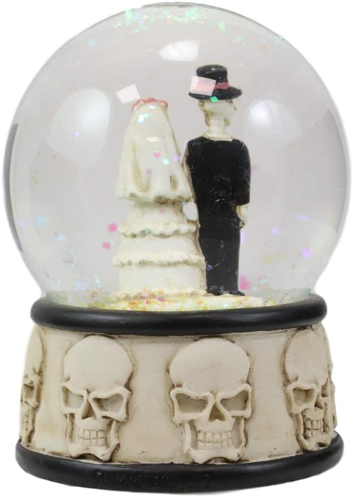 Ebros Gift Ebros Day Of The Dead Wedding Skeleton Bride And Groom Small Water Globe 65mm