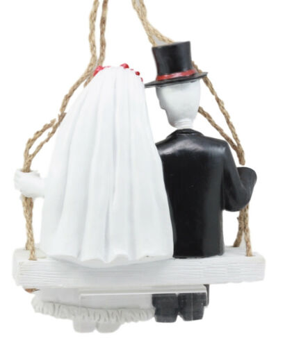 Ebros Gift Ebros Day Of The Dead Wedding Swingers Skeleton Bride & Groom On Rope Swing Figurine