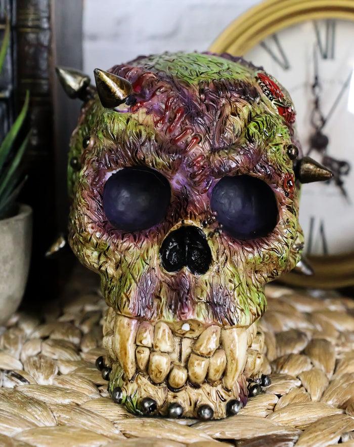 ebros gift Ebros Day Of The Dead Zombie Vampire Frankenstein Skull With Open Brains Figurine 6"L