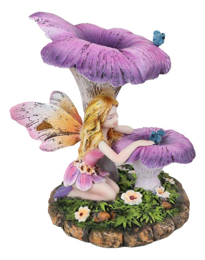 Ebros Gift Ebros Daydreaming Girl Fairy Under Giant Trumpet Flowers With Blue Birds Statue