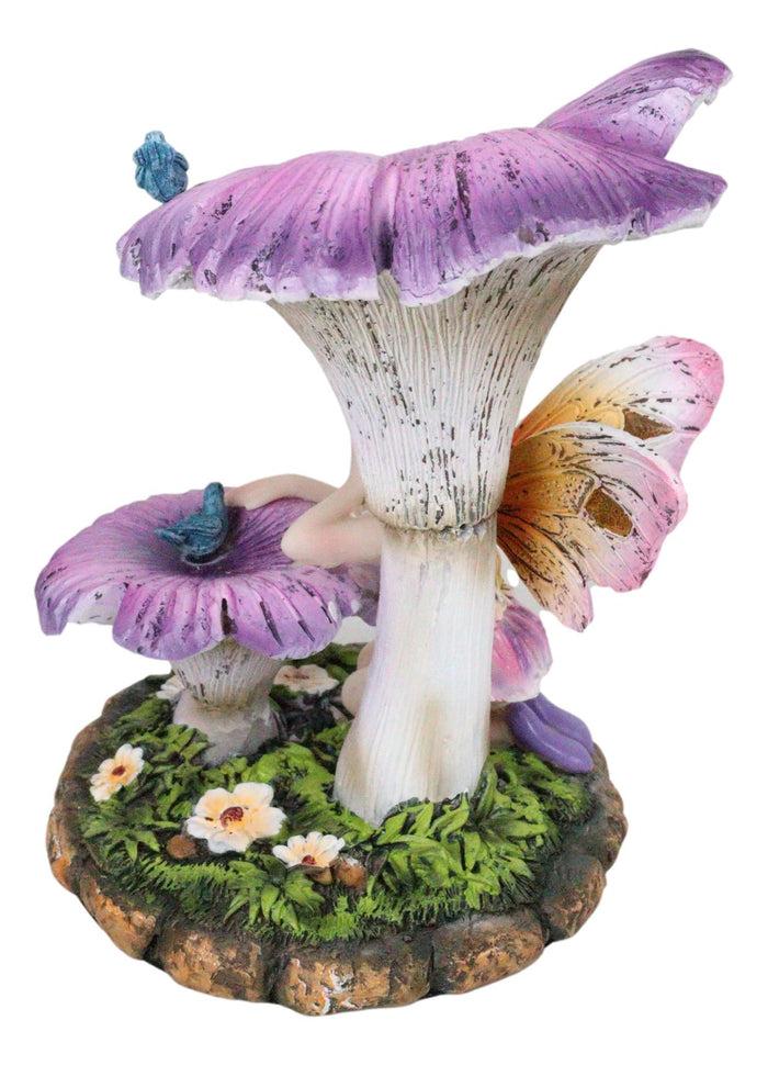 Ebros Gift Ebros Daydreaming Girl Fairy Under Giant Trumpet Flowers With Blue Birds Statue