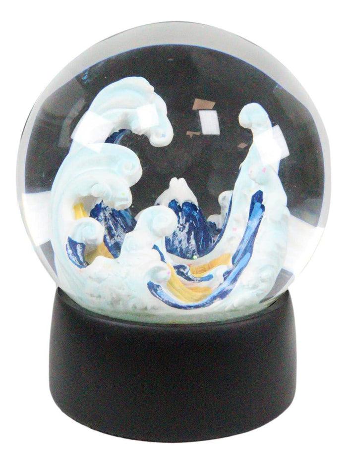 Ebros Gift Ebros Decorative Nautical Accent The Great Wave Off Kanagawa Hokusai 100mm Water Globe