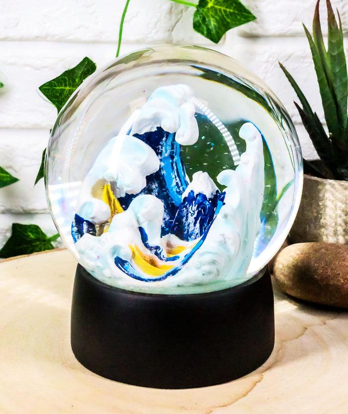 ebros gift Ebros Decorative Nautical Accent The Great Wave Off Kanagawa Hokusai 100mm Water Globe
