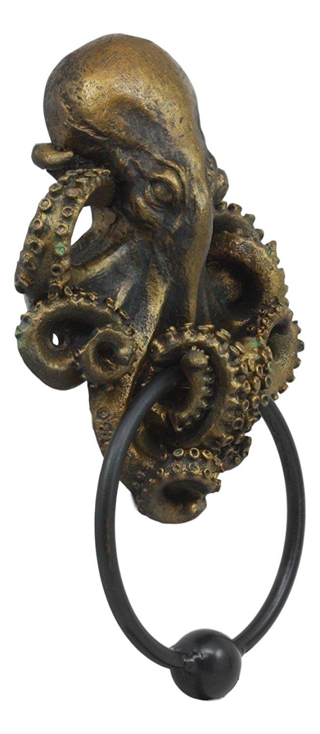 Ebros Gift Ebros Deep Ocean Creature Octopus Door Knocker 8.5"Tall Kraken Monster Cthulhu