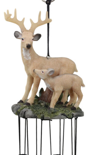 Ebros Gift Ebros Deer Wind Chime Doe With Fawn Deer Family Decorative Wind Chime Patio