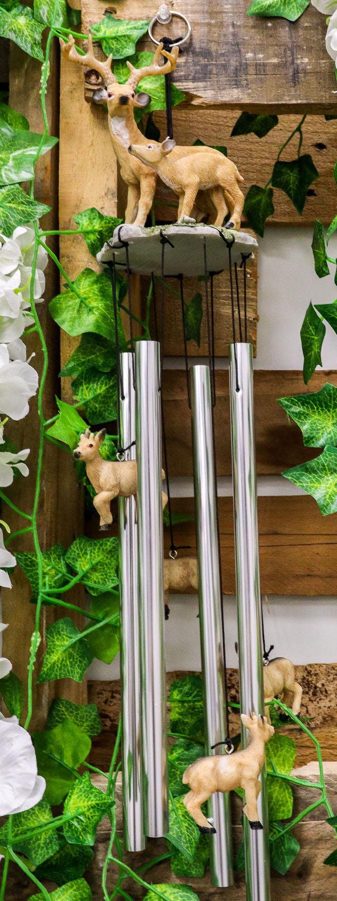 ebros gift Ebros Deer Wind Chime Doe With Fawn Deer Family Decorative Wind Chime Patio