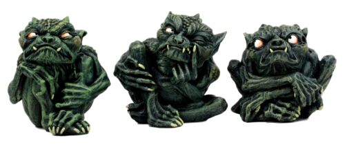 Ebros Gift Ebros Demonic Notre Dame Toad Troll Gargoyle Figurine Collectible (Set Of 3)