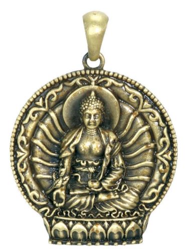 Ebros Gift Ebros Dharma Meditating Medicine Buddha Pendant Medallion Necklace Jewelry