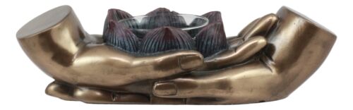 Ebros Gift Ebros Dhyana Mudra Buddha Palms With Padma Lotus Tea Light Votive Candle Holder