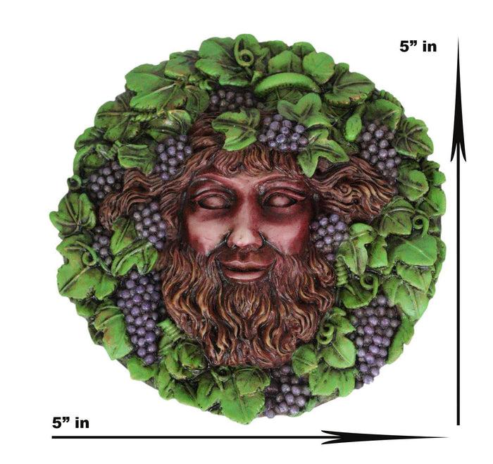 Ebros Gift Ebros Dionysus Bacchus Spirit Of The Vine Decor Wall Plaque 5.25" Diameter Wiccan Wicca Art Decorative Sculpture By Oberon Zell