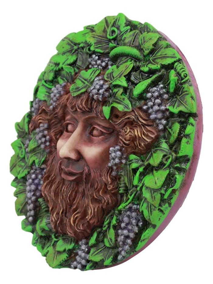 Ebros Gift Ebros Dionysus Bacchus Spirit Of The Vine Decor Wall Plaque 5.25" Diameter Wiccan Wicca Art Decorative Sculpture By Oberon Zell