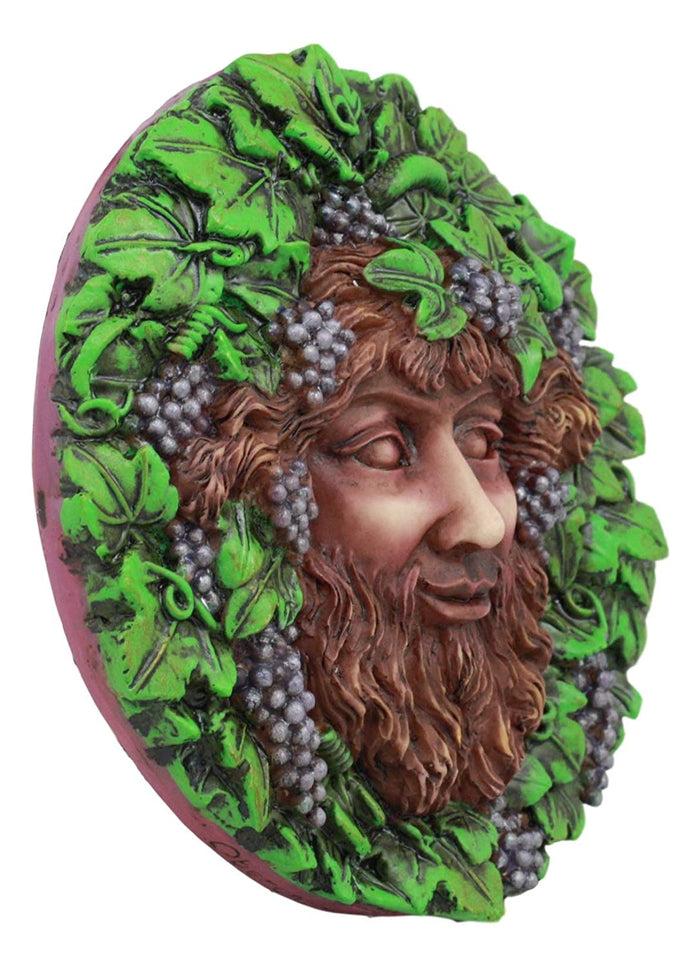 Ebros Gift Ebros Dionysus Bacchus Spirit Of The Vine Decor Wall Plaque 5.25" Diameter Wiccan Wicca Art Decorative Sculpture By Oberon Zell