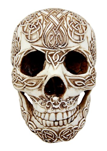 Ebros Gift Ebros DOD Celtic Celestial Heavens Tribal Tattoo Skull Figurine 7.5" L