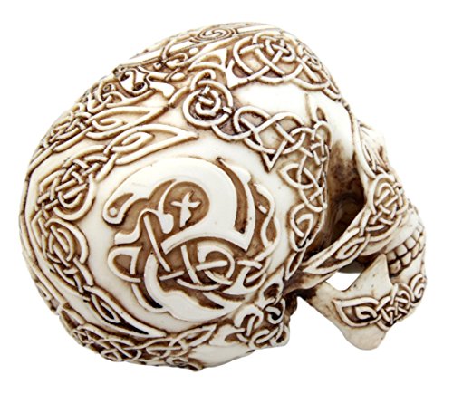 Ebros Gift Ebros DOD Celtic Celestial Heavens Tribal Tattoo Skull Figurine 7.5" L