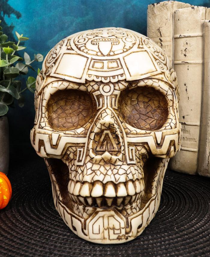 ebros gift Ebros DOD Mesoamerican Maya Aztec Gods Skull Statue Tribal Tattoo Figurine