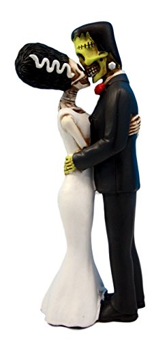 Ebros Gift Ebros DOD True Love Kiss Skeleton Frankenstein Bride And Groom Couple Figurine