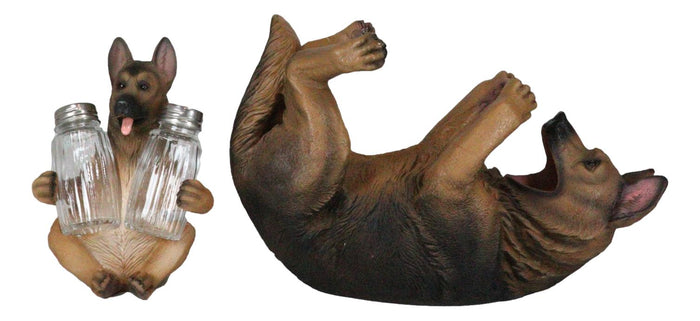 Ebros Gift Ebros Dog German Shepherd Wine Holder And Salt Pepper Shakers Holder Set