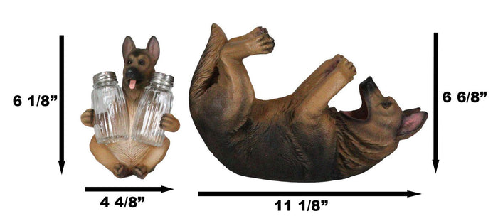 Ebros Gift Ebros Dog German Shepherd Wine Holder And Salt Pepper Shakers Holder Set