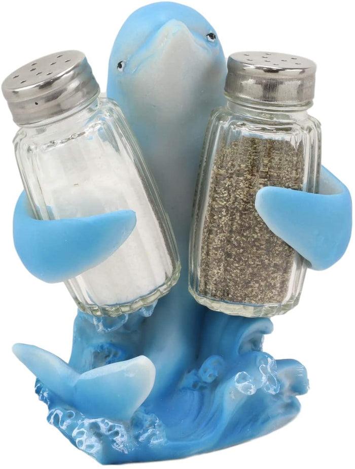Ebros Gift Ebros Dolphin Rising Above Sea Waves Hugging Salt And Pepper Shakers Holder