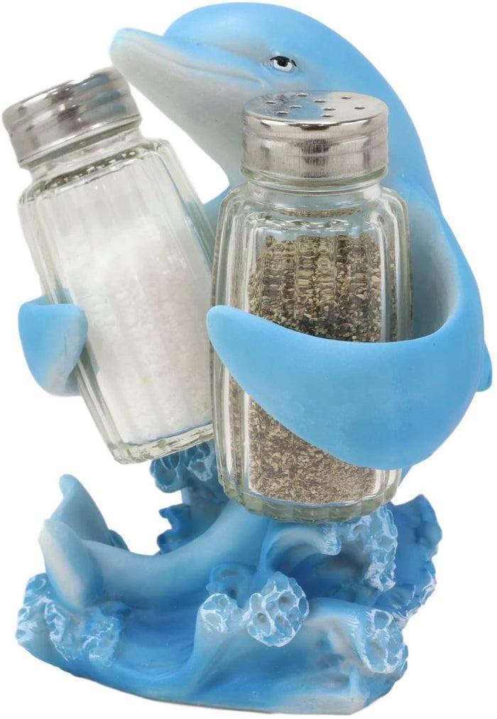 Ebros Gift Ebros Dolphin Rising Above Sea Waves Hugging Salt And Pepper Shakers Holder