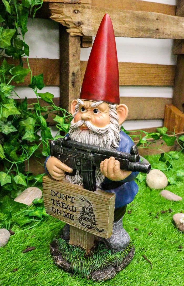 Ebros Gift Ebros Don't Tread On Me Angry Old Mr Gnome With Rifle By Sign Guest Greeter Statue