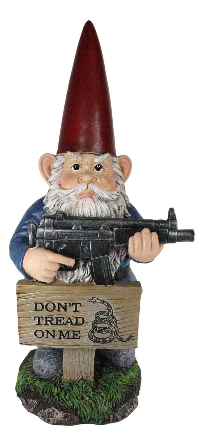 Ebros Gift Ebros Don't Tread On Me Angry Old Mr Gnome With Rifle By Sign Guest Greeter Statue