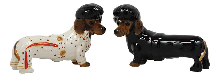 Ebros Gift Ebros Doxie Collection King Of Rock And Roll Dachshund Dogs Salt Pepper Shakers Set