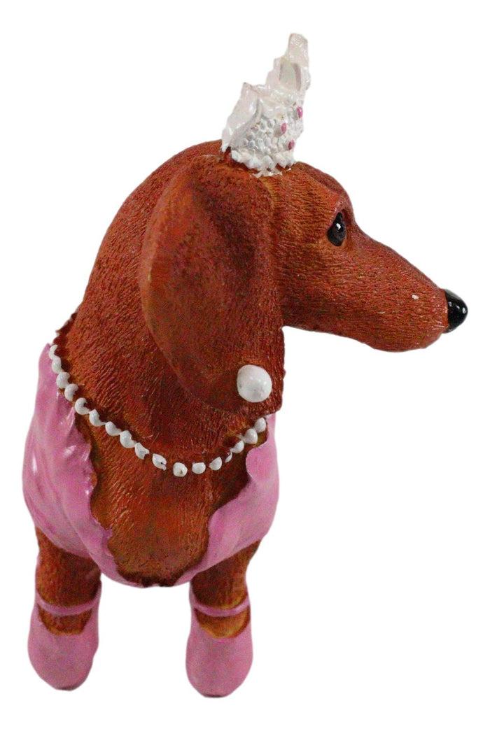 Ebros Gift Ebros Doxie Collection Pink Fairy Godmother Winged Tiara Dachshund Dog Figurine 6"L