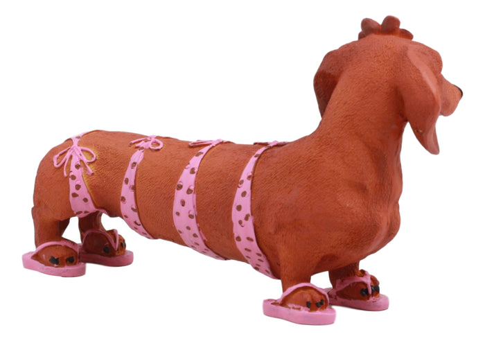 Ebros Gift Ebros Doxie Collection Pink Polkadot Bikini Beach Bod Sexy Dachshund Figurine 6"Long As Whimsical Wiener Dog Decor Collectible
