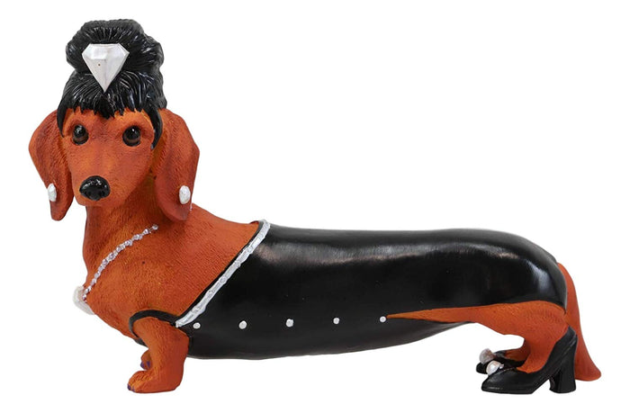 Ebros Gift Ebros Doxie Wiener Collection Diamonds Forever Girl Diva Dachshund Dog Figurine 6"L