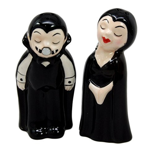 Ebros Gift Ebros Dracula Vampire Love At First Bite Ceramic Salt Pepper Shakers Set 4"H