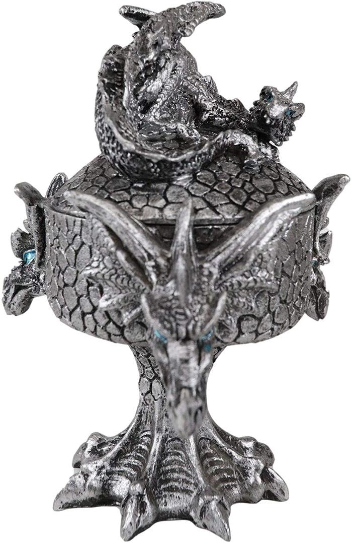 Ebros Gift Ebros Dragon Trilogy Guarding Sleeping Wyrmling Decorative Jewelry Box Figurine